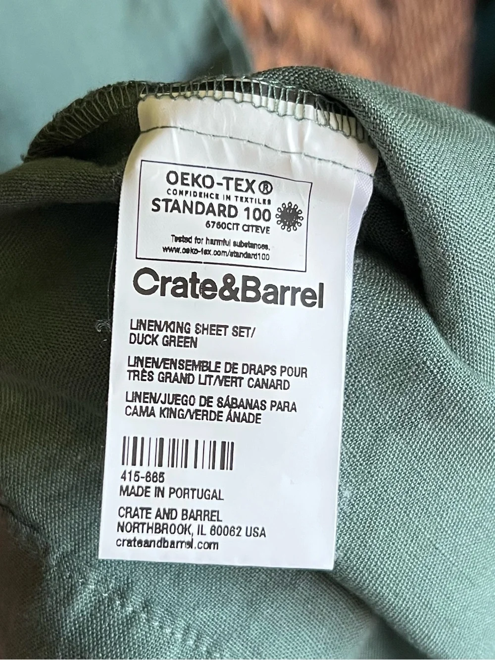 Linen Crate&Barrel Body Pillowcase 19.5 x 38”